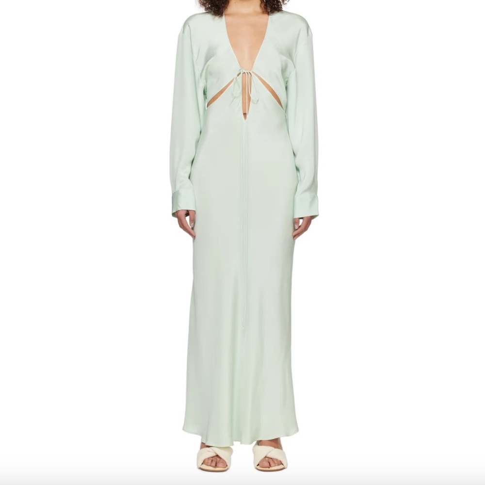 Christopher Esber Mint Triquetra Silk Dress